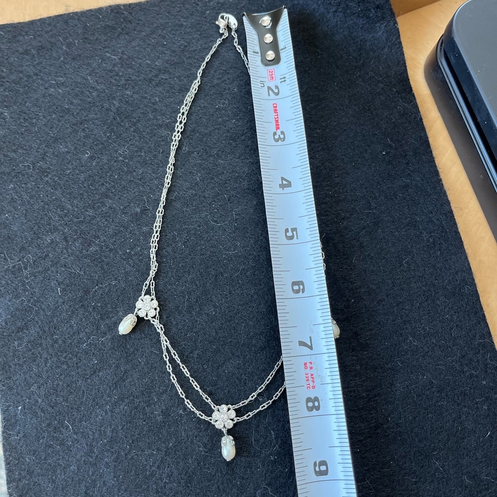 Elegant Silver Floral Necklace, The Perfect Wedding Necklace! - Picture 7 of 11